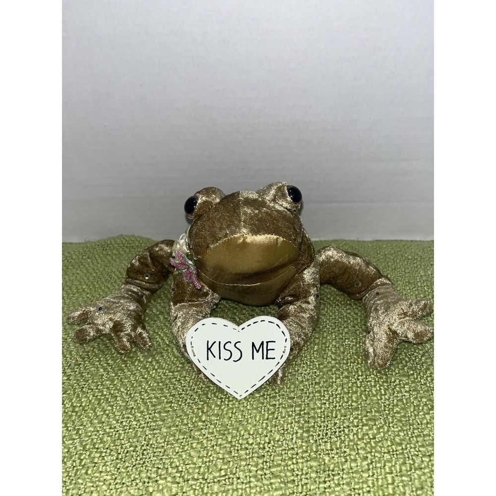 Mark Roberts Frog Plush "kiss Me" Velvet ,‎ Bows